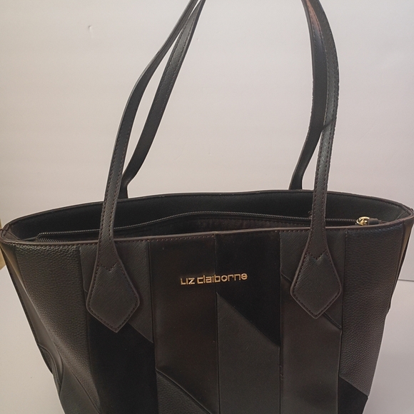 Liz Claiborne Black Geometric Tote - Picture 12 of 13